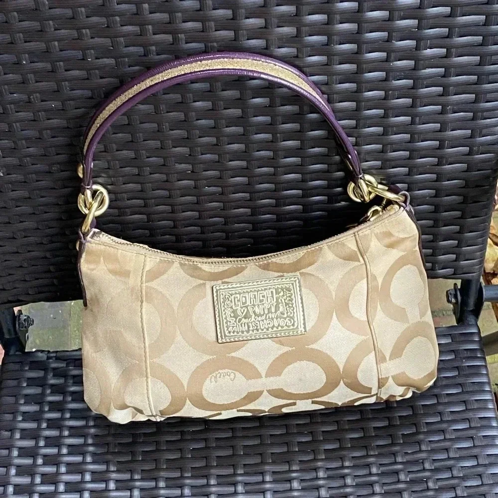 Coach Poppy Pop C CPLIQUE GROOVY SHOULDER BAG F15309 Multicolor Canvas/Leather